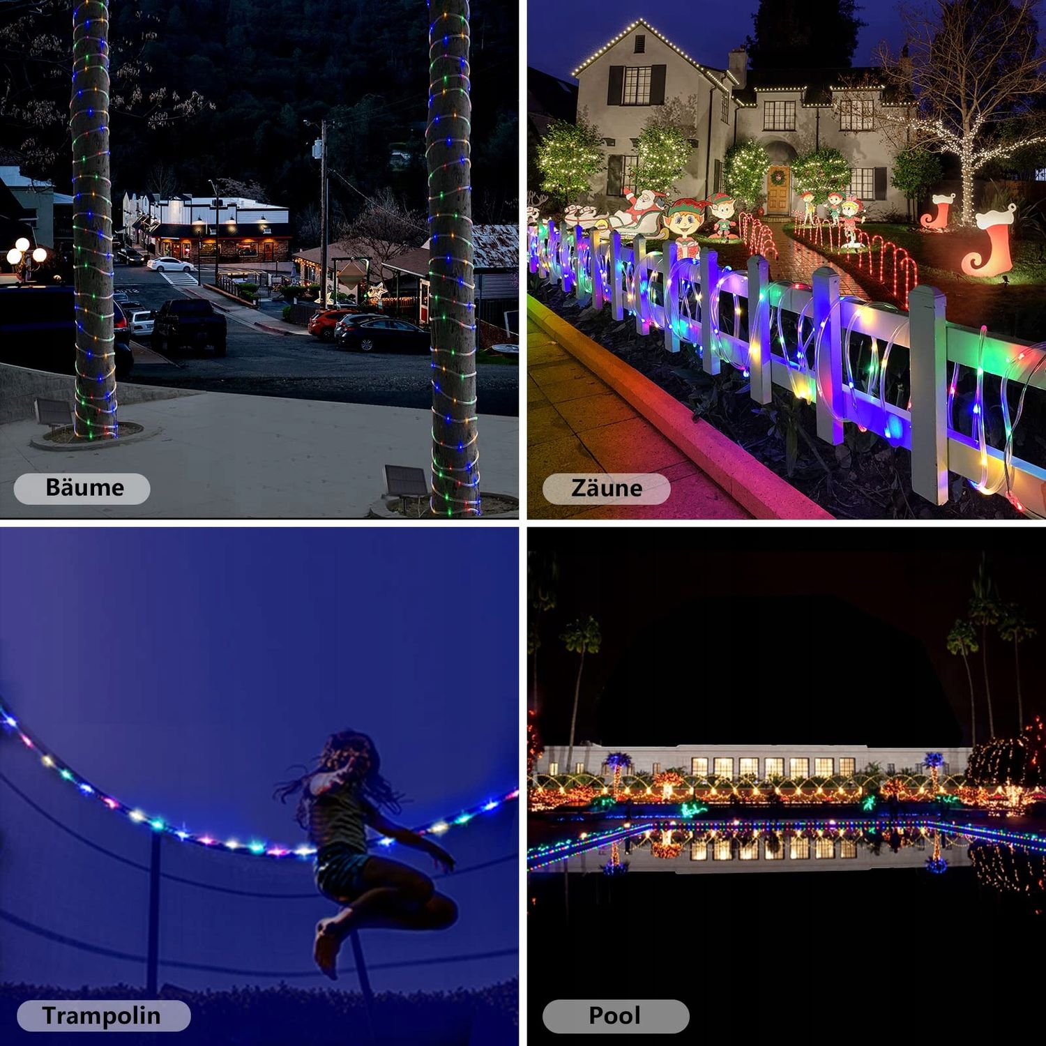 GLPE Lampki Solarne Ogrodowe Wodoodporne Światełka 200 LED 20M 2 SZTUKI