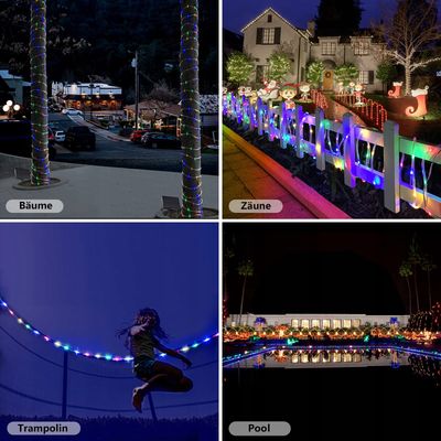 GLPE Lampki Solarne Ogrodowe Wodoodporne Światełka 200 LED 20M 2 SZTUKI