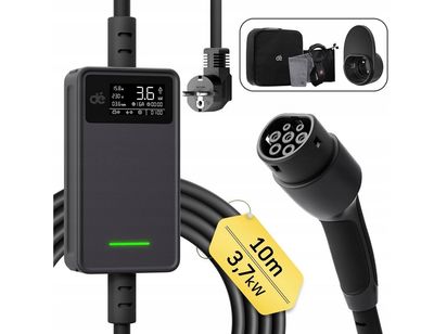 Ładowarka samochodowa Wallbox Mobilny Typ2 3,7kW EV auta elektrycznego 10m