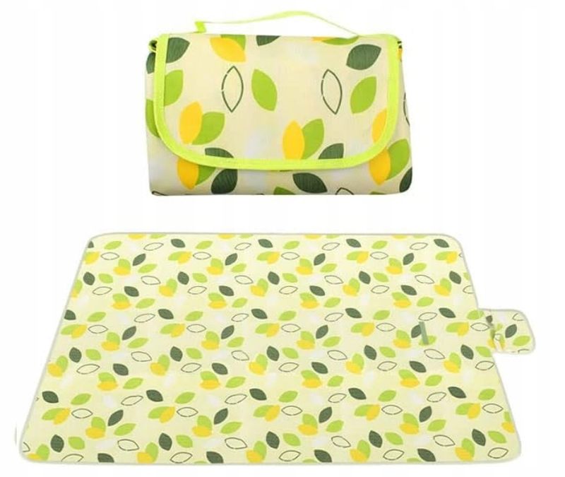 KOC PIKNIKOWY PLAŻOWY MATA BIWAKOWA WODOODPORNA PRZENOŚNA DUŻA 3x2m LIŚCIE