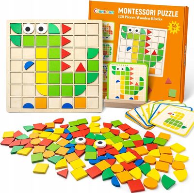 Drewniane Puzzle Dla Dzieci 120 Szt Zabawka Montessori