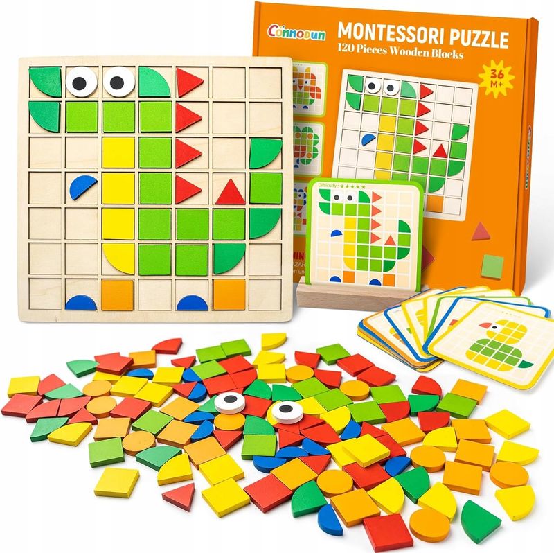 Drewniane Puzzle Dla Dzieci 120 Szt Zabawka Montessori