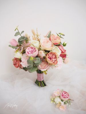 Big day/ PW 🌸預訂((絲花)) 🌸新娘自然形態/歐式花球 Silk Flower Bouquet 多圖