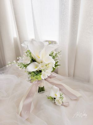 Big day/ PW 🌸預訂((絲花)) 🌸新娘韓式花球 Silk Flower Bouquet 多圖