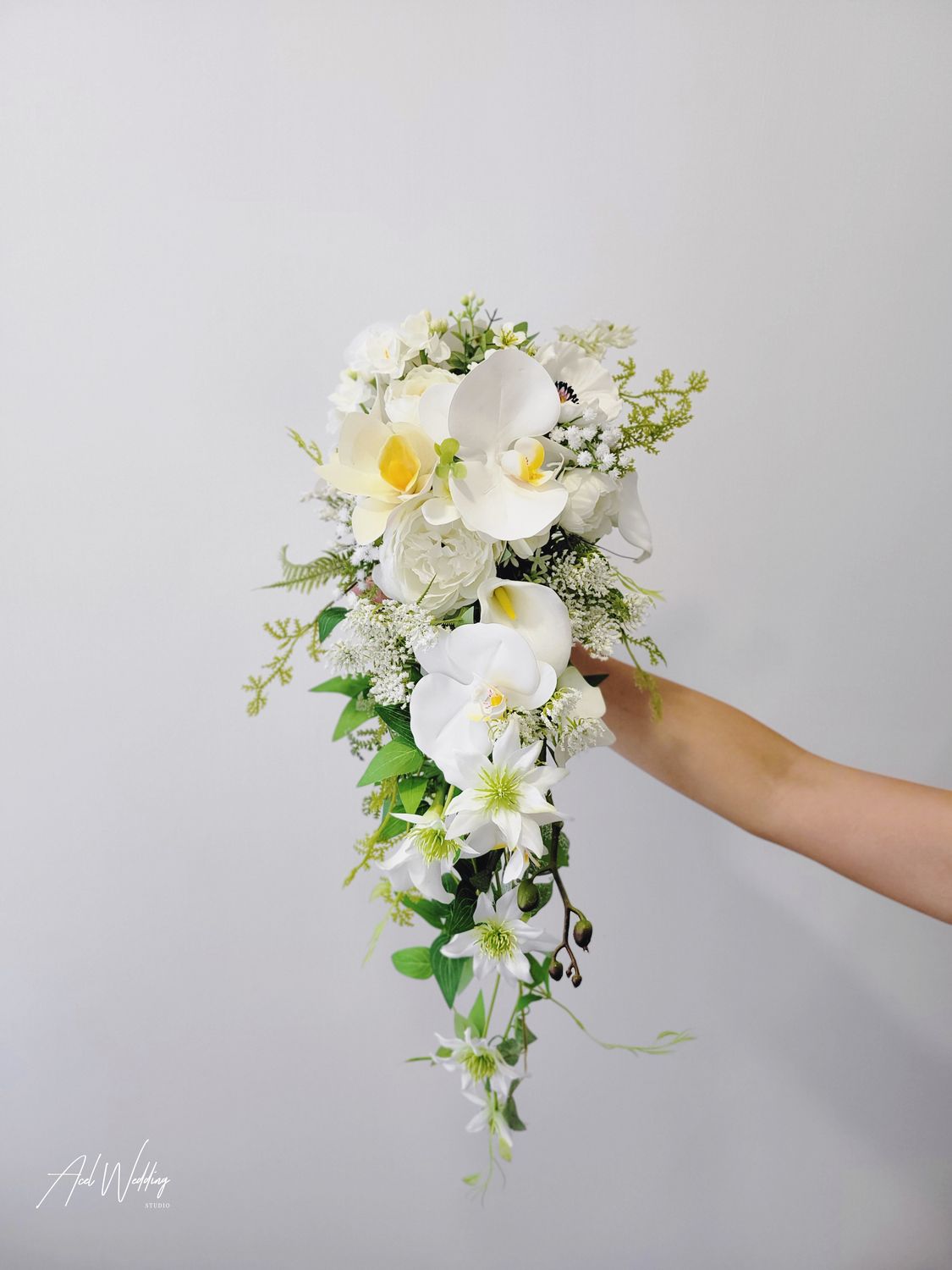 Big day/ PW 🌸預訂((絲花)) 🌸新娘水滴形拖尾花球 Silk Flower Bouquet 多圖