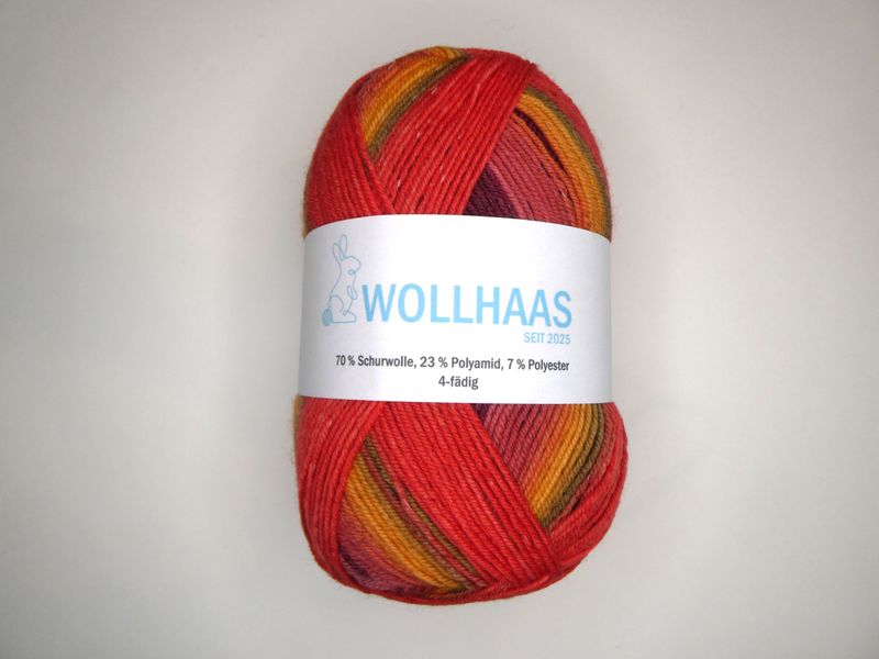 Sockenwolle Farbverlauf (Schurwolle/Polyamid/Polyester) roter ara