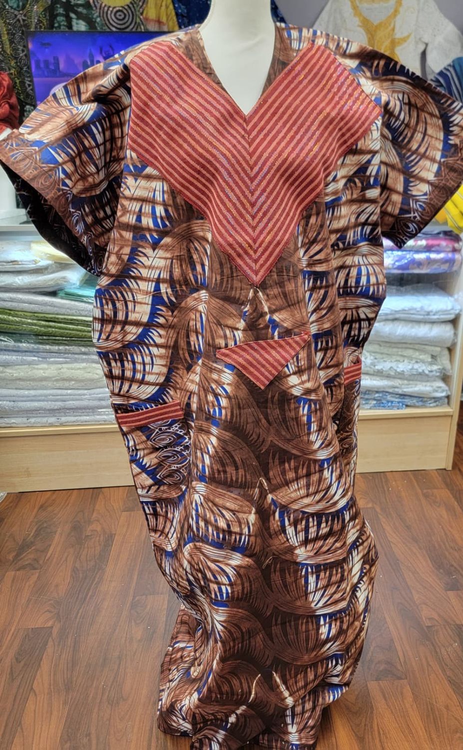 Kampale kaftan designed with aso oke