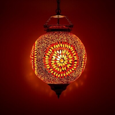 hanglamp bol mozaïek turkish design beads rood - oranje hanglamp bol mozaïek turkish design beads rood - oranje