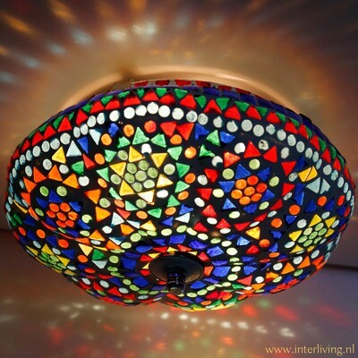 plafonnière mozaïek 25 cm - multi colour - model meloen plafonnière mozaïek 25 cm - multi colour - model meloen