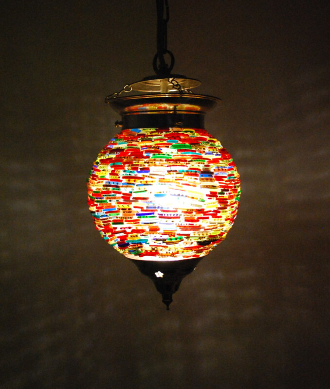 hanglamp (gerecycled) armbandjes mozaïek "all colours"