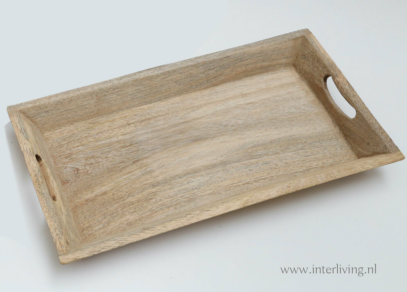 dienblad van naturel mangohout (onbehandeld) - rechthoekig - medium