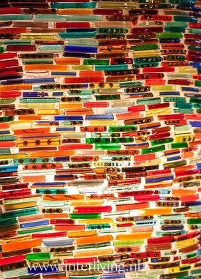 hanglamp (gerecycled) armbandjes mozaïek "all colours"