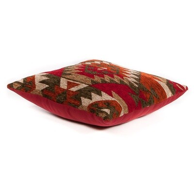 kussen kelim vintage stijl - velvet design - rode terra tinten