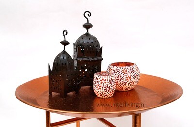 Marokkaanse lantaarn zwart metaal - handgemaakt uit Marrakesh - small - 40 cm Marokkaanse lantaarn zwart metaal - handgemaakt uit Marrakesh - small - 40 cm