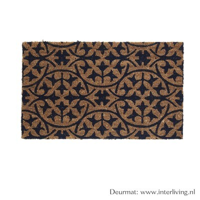 deurmat- om je voeten schoon te vegen - schoonloopmat 46 x  76 cm - Tegel patroon - anti slip onderkant