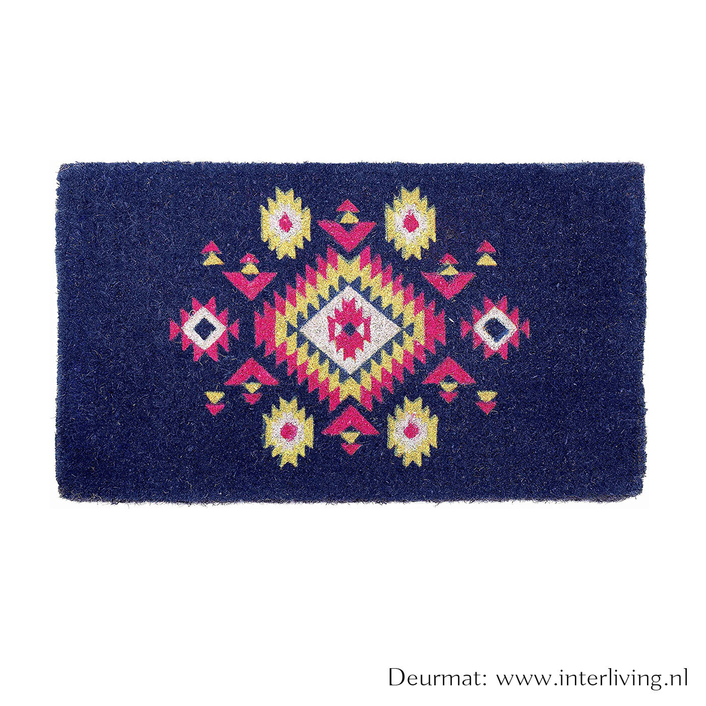 deurmat- om je voeten schoon te vegen - schoonloopmat 46 x  76 cm - hippy stijl - Qi - anti slip