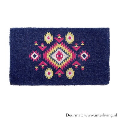 deurmat- om je voeten schoon te vegen - schoonloopmat 46 x  76 cm - hippy stijl - Qi - anti slip