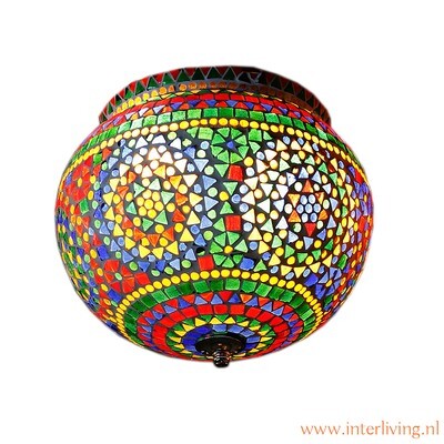 bollamp voor aan het plafond / ronde bol vorm lamp van glas mozaïek - kleurrijk patroon in multi colour stijl bollamp voor aan het plafond / ronde bol vorm lamp van glas mozaïek - kleurrijk patroon in multi colour stijl