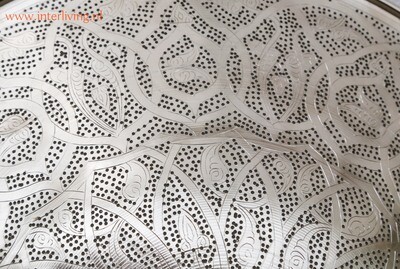 Filigrain plafonnière verzilverd messing "Goma L" Ø 50 cm - uit Tunesië van vernikkeld koper metaal