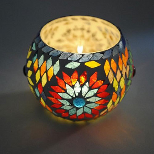 Waxinehouder mozaïek - turkish design multi colour