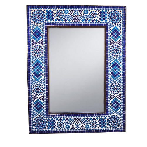 spiegel mozaïek blauw