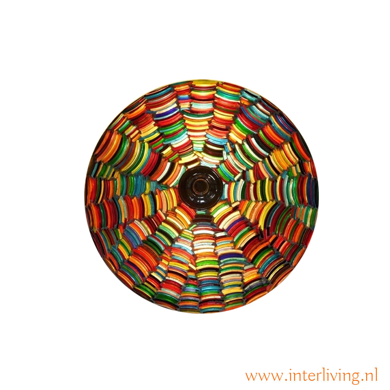plafondlamp boho stijl - kleurrijke mozaïek armbandjes - 25 cm - handgemaakt