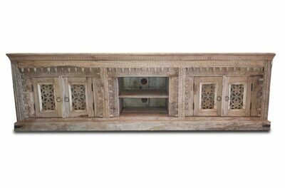 antiek stijl dressoir of TV kast van mango hout uit India - jodhpur - naturel mangohout - 185 cm  x 50 x 40 cm