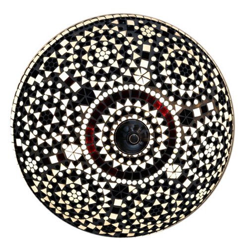 plafonnière mozaïek 38 cm - zwart wit