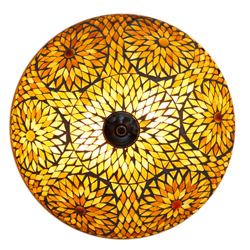 plafonnière mozaïek turks design - 38 cm - bruin/beige