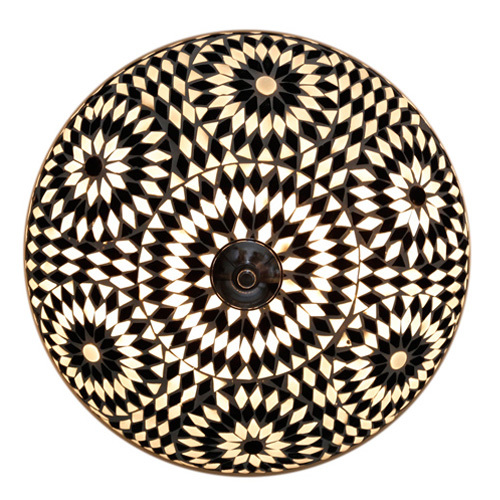 plafonnière mozaïek turks design 38 cm - zwart wit