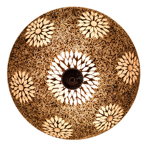 plafonnière mozaïek turks design met kralen 38 cm - transparant