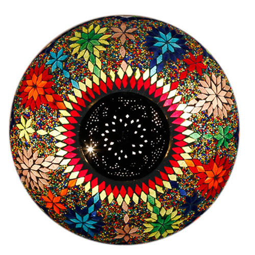 plafonnière mozaïek met kralen en iron (ijzer) 38 cm - multi colour