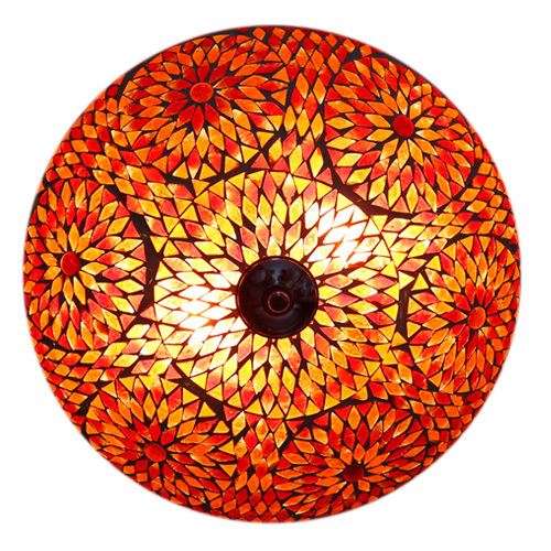 plafonnière mozaïek turks design - 38 cm- rood/oranje