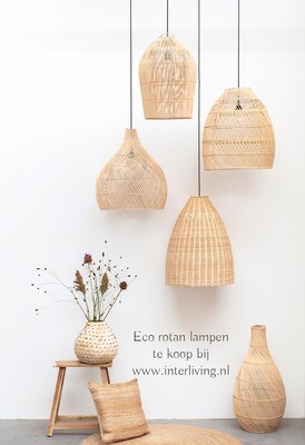 ​Lampenkap uit Bali van rotan - natural kleur - eco design hanglampen van het merk Orginal Home (Ikal)  (set van 3 of los)