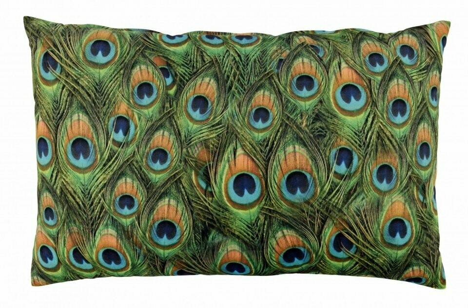 sierkussen rechthoekig met pauw patroon in diverse tinten - velvet peacock van zacht fluweel - 40 x 60 cm / 50 x 50 cm, maat: 40x 60 cm
