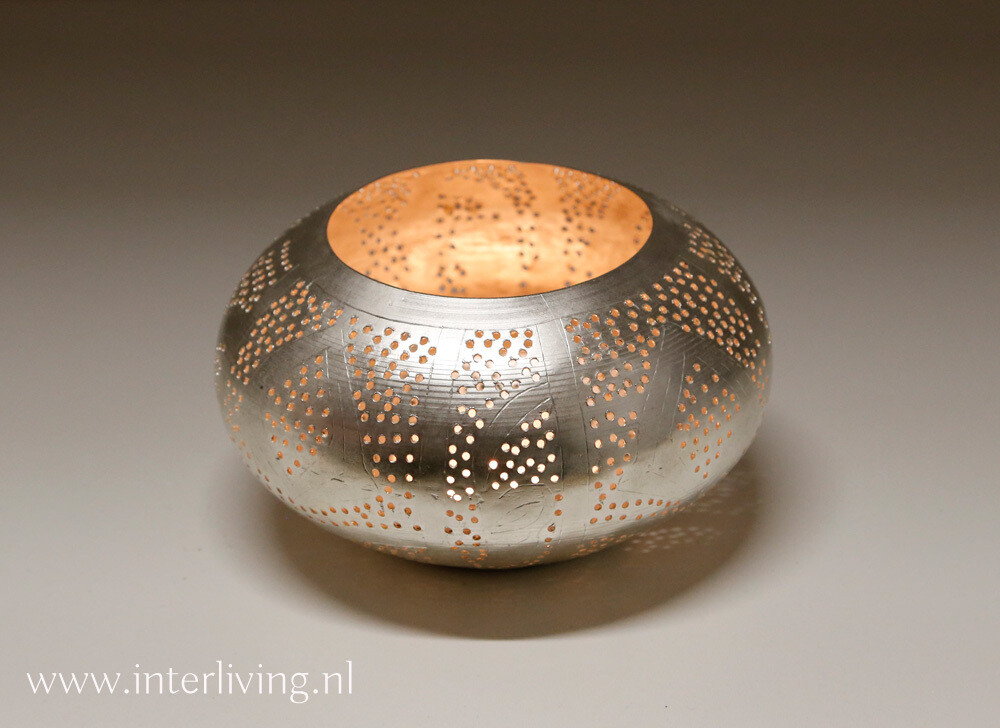 Waxinehouder model ufo filigrain zilver