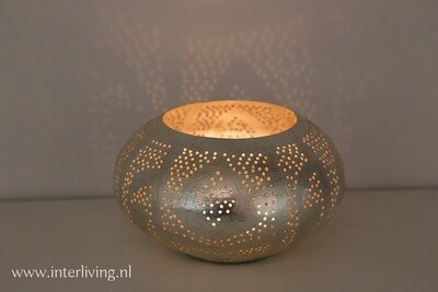 Waxinehouder model ufo filigrain zilver
