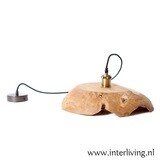 hanglamp van organisch rond gevormd wortelhout / teakhout - naturel kleur - eco design