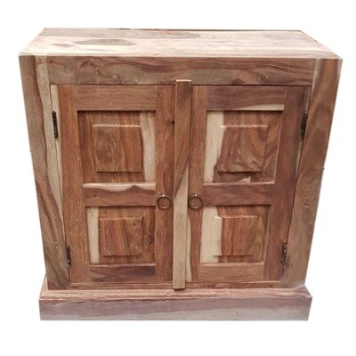 2 deurs kast van sheesham hout 60 x 60 x 30 cm