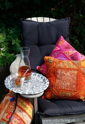 sierkussen patchwork oranje
