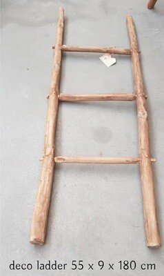 houten decoratie ladder naturel - rustiek eco hout uit Java - styling interieur