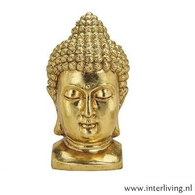 Boeddha hoofd goud - 47 cm hoog - polystone Boeddha hoofd goud - 47 cm hoog - polystone