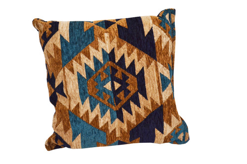 kussen kelim stijl - velvet design - blauw met bruin tinten