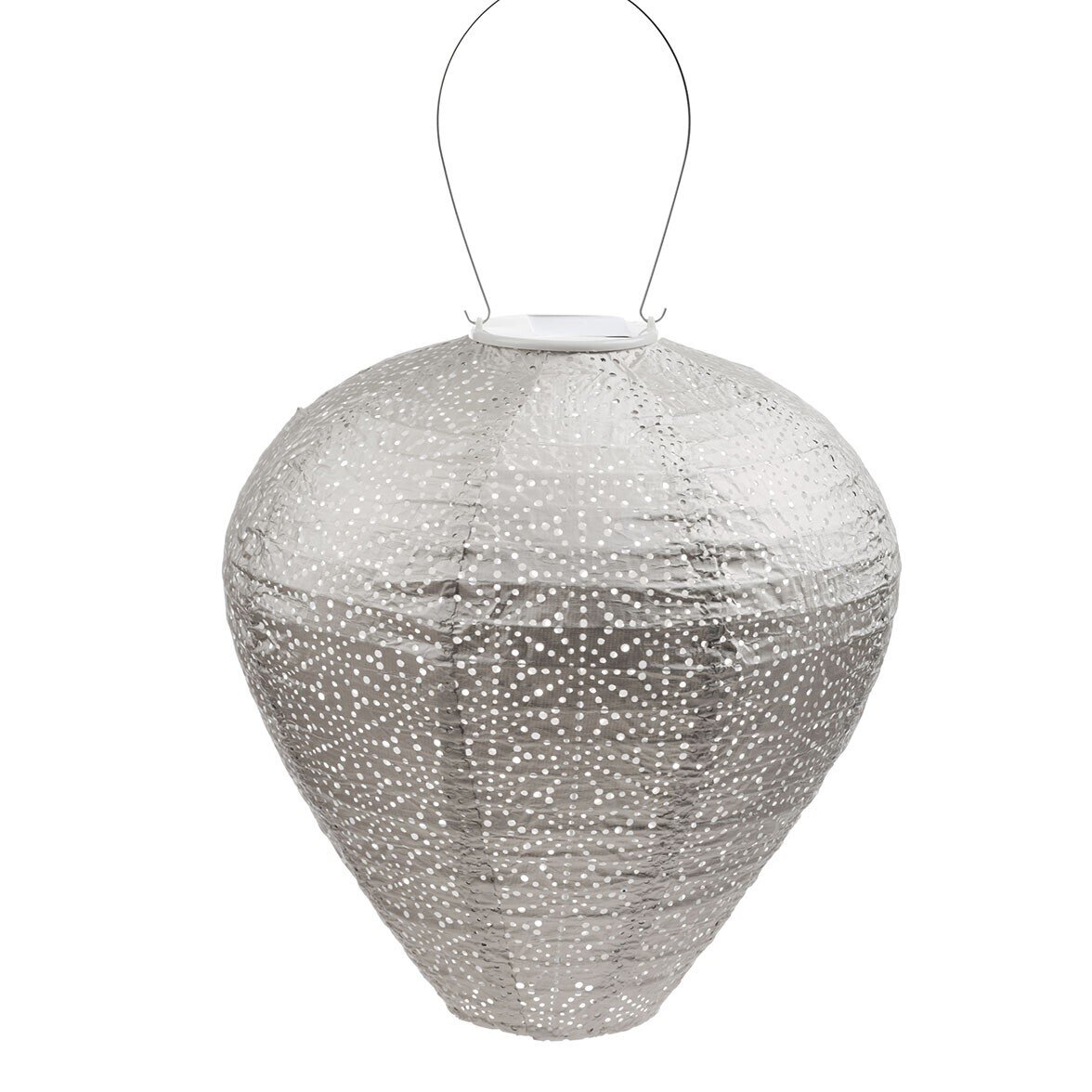 solar lampion met filigrain effect - buitenlamp - Balloon 30 Sashiko - Licht Taupe