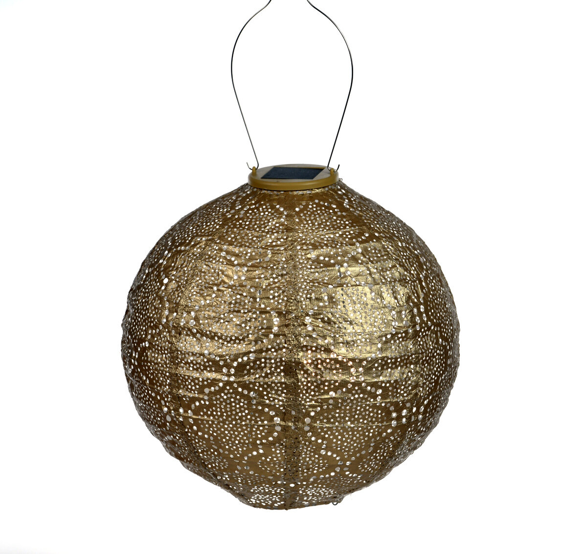 solar lampion met filigrain effect - buitenlamp - Round 30 Bazaar - Goud