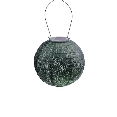 solar lampion met filigrain effect - buitenlamp - Round 20 Fan - Groen