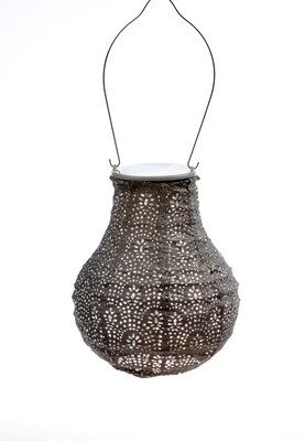 solar lampion met filigrain effect - buitenlamp - Bulb 16 Fan - Taupe