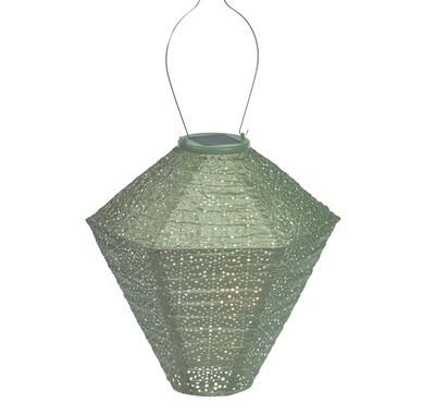 solar lampion met filigrain effect - buitenlamp - Diamond 28 Sashiko - Licht Groen