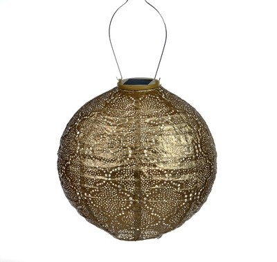 solar lampion met filigrain effect - buitenlamp - Round 30 Bazaar - Goud