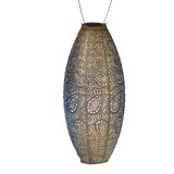 solar lampion met filigrain effect - buitenlamp - Long Oval 20 Paisley - Goud